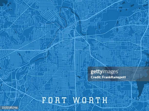 ilustraciones, imágenes clip art, dibujos animados e iconos de stock de fort worth tx mapa de carreteras vectoriales de la ciudad azul horizontal - fort worth