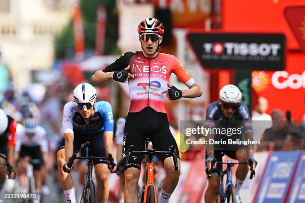 Ben Turner of Great Britain and Team INEOS Grenadiers celebrates at finish line as stage winner during the La Vuelta - 80th Tour of Spain 2025, Stage...