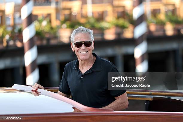 George Clooney is seen arriving into Venice ahead of the 82nd Venice International Film Festival 2025 on August 26, 2025 in Venice, Italy.