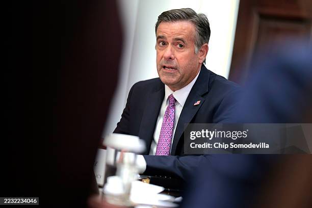 Director John Ratcliffe speaks as President Donald Trump holds a cabinet meeting with members of his administration in the Cabinet Room of the White...