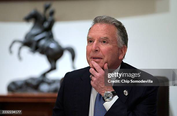 Special Envoy Steve Witkoff speaks as President Donald Trump holds a cabinet meeting with members of his administration in the Cabinet Room of the...