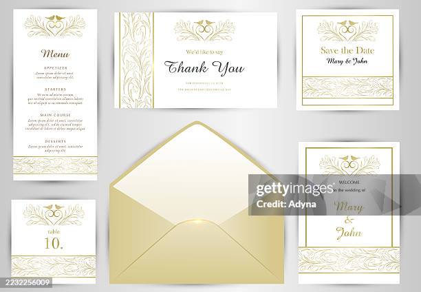 simple wedding card - wedding invitation stock illustrations