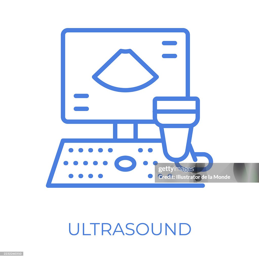 Ultrasound Editable Stroke Vector Illustration