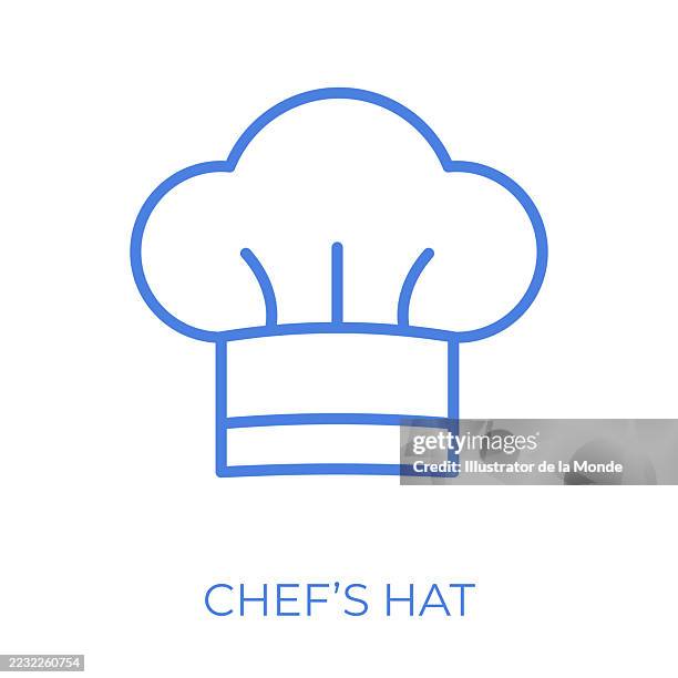illustrazioni stock, clip art, cartoni animati e icone di tendenza di cappello da chef illustrazione vettoriale del tratto modificabile - cappello da cuoco