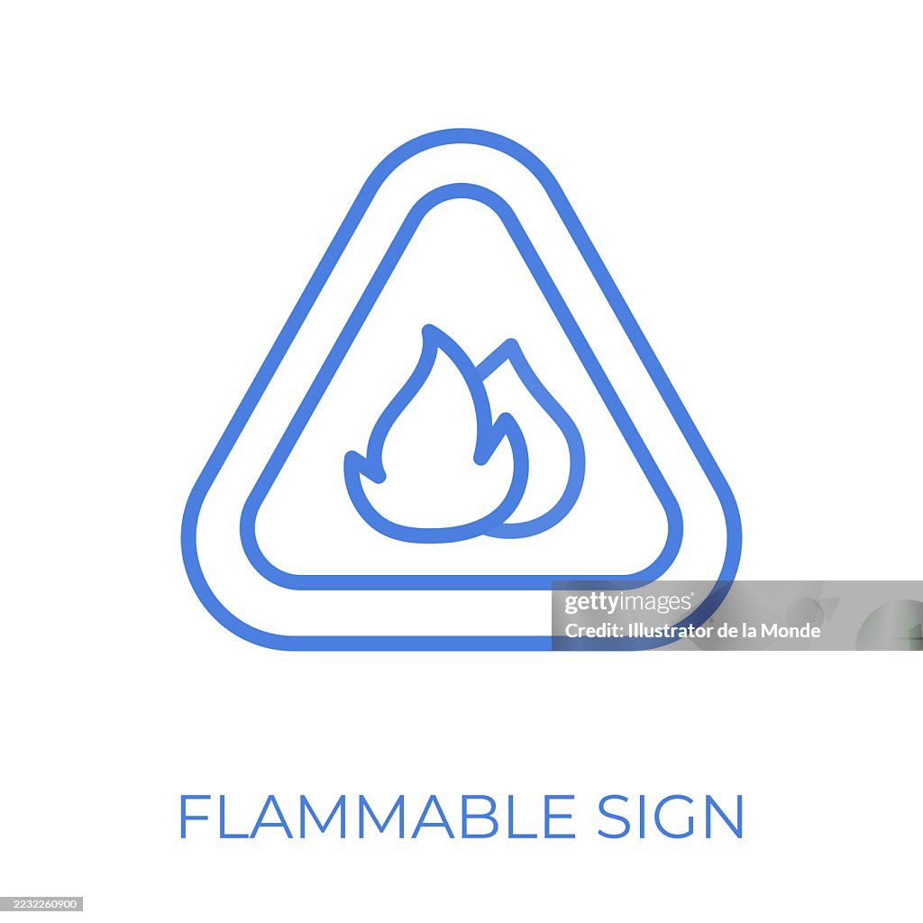 Flammable Editable Flammable Sign Editable Stroke Vector Illustration High-Res Vector ...