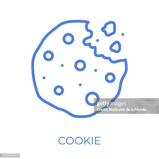 cookie editable stroke vector illustration - chocolate biscuits stock illustrations