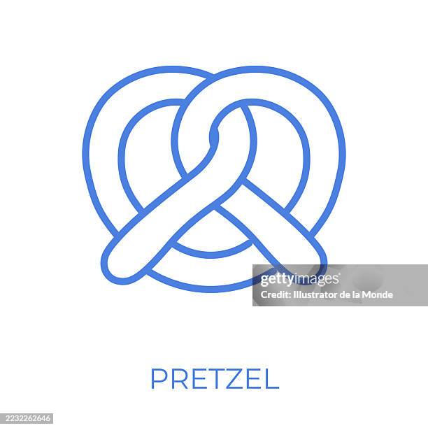pretzel editable stroke vector illustration - breakfast biscuits stock illustrations
