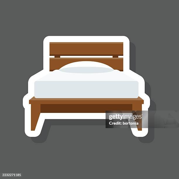 bed sticker icon - matress stock illustrations