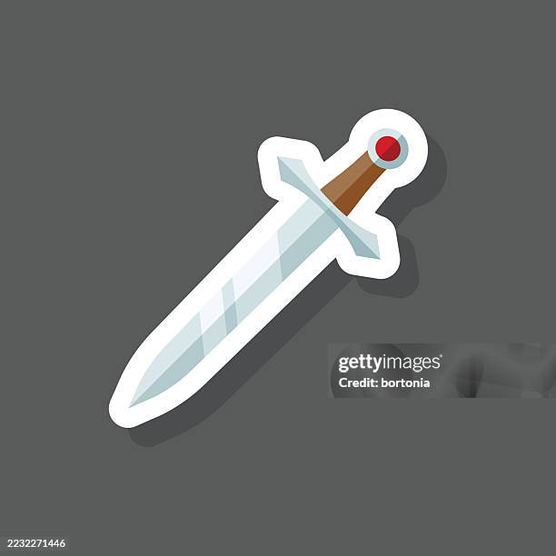 sword sticker icon - sword stock illustrations