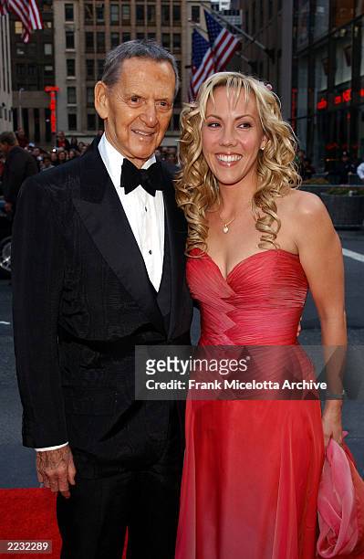 Tony Randall and wife Heather Harlan arrive for the NBC 75th Anniversary celebration taking place live in Studio 8H in Rockefeller Center in New York...