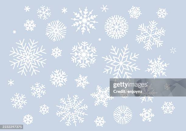 bildbanksillustrationer, clip art samt tecknat material och ikoner med winter snowflakes - is