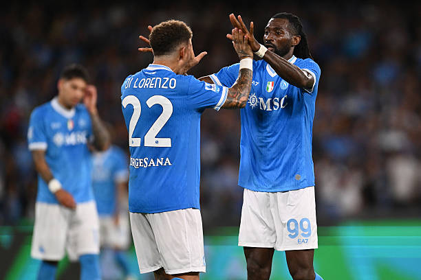 Andre-Frank Zambo Anguissa dell'SSC Napoli esulta dopo aver segnato il gol dell'1-0 durante la seconda giornata del campionato di Serie A tra l'SSC...