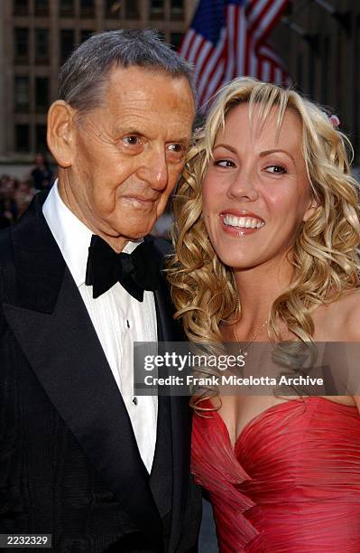 Tony Randall and wife Heather Harlan arrive for the NBC 75th Anniversary celebration taking place live in Studio 8H in Rockefeller Center in New York...