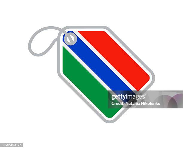 gambia - tag with national flag for products and tourism - national icon stock illustrations