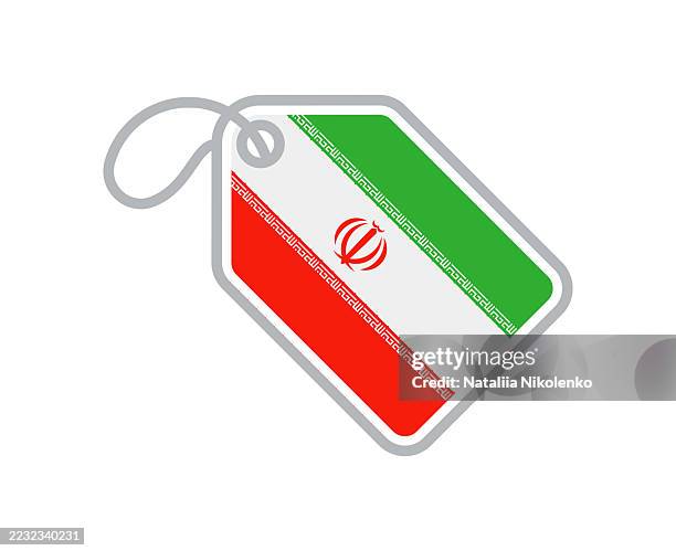 iran - tag with national flag for products and tourism - national icon stock illustrations