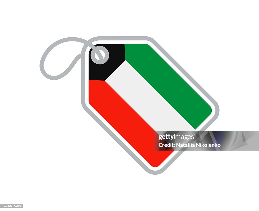 Kuwait Tag With National Flag For Products And Tourism High-Res Vector ...