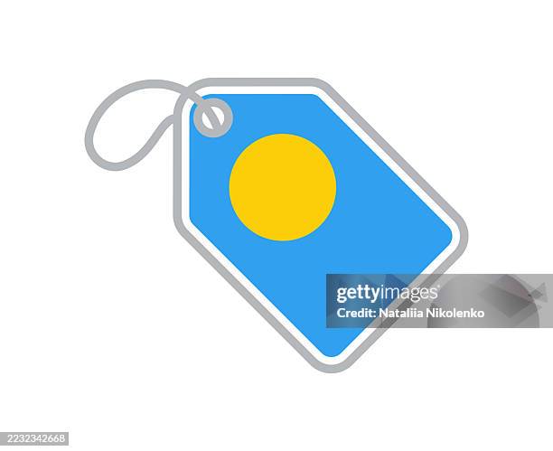 palau - tag with national flag for products and tourism - national icon stock illustrations