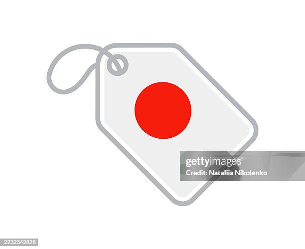 japan - tag with national flag for products and tourism - tokyo shopping stock illustrations