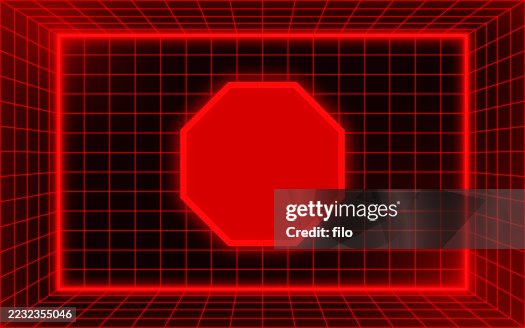Stop Caution Warning Glow Hexagon Shape Grid Frame Background Stop Caution Warning Glow Hexagon Shape Grid Frame Background