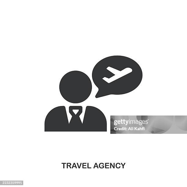 travel agency glyph solid icon. solid icon that can be applied anywhere, simple, pixel perfect and modern style. - travel agent stock illustrations