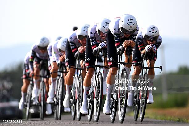 Mikkel Bjerg of Denmark and UAE Team Emirates - XRG competes during the La Vuelta - 80th Tour of Spain 2025, Stage 5 a 24.1km team time trial stage...