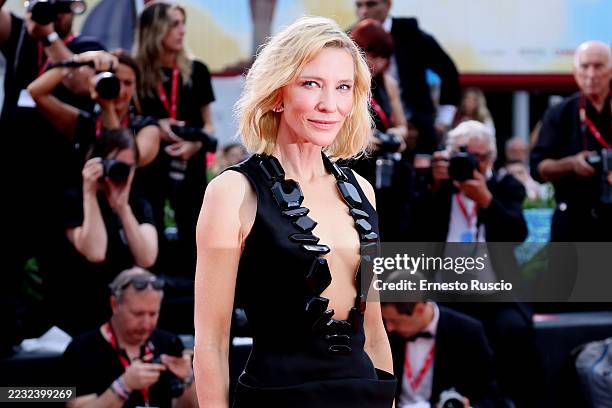 Cate Blanchett attends the "La Grazia" red carpet during the 82nd Venice International Film Festival on August 27, 2025 in Venice, Italy.