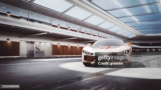 generic modern sports car - brand name sports car stockfoto's en -beelden