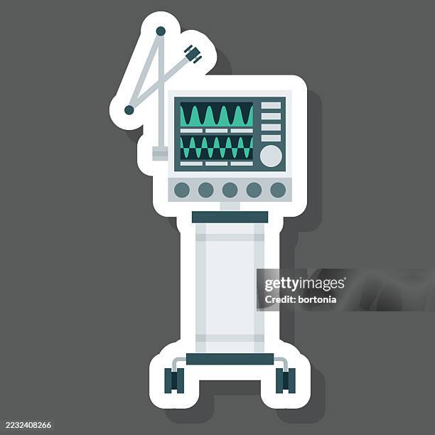 respirator sticker icon - intubation stock illustrations