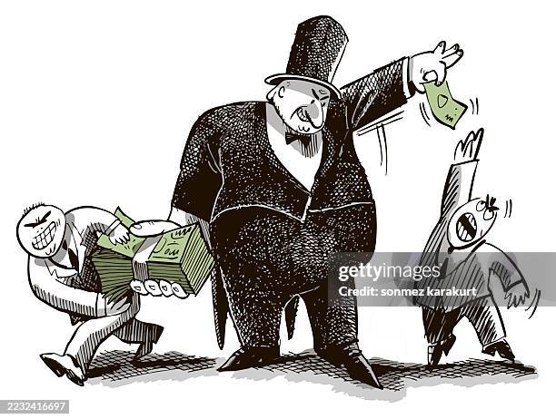 illustrazioni stock, clip art, cartoni animati e icone di tendenza di ingiustizia di bilancio - capitalismo