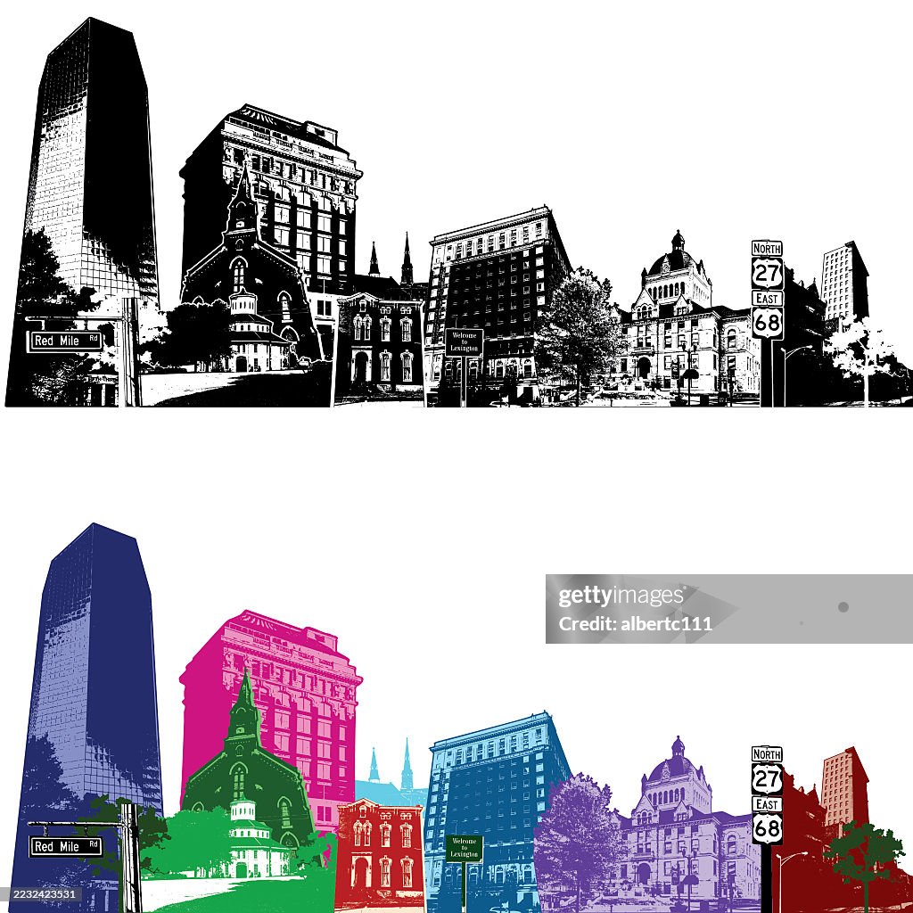 Lexington Kentucky Urban Stylized Cityscape