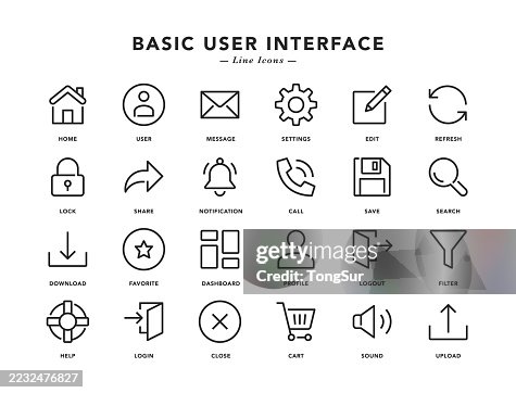 Basic User Interface - Line Icons Basic User Interface - Line Icons