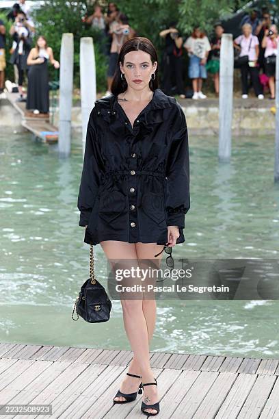 Riley Keough arrives at Palazzo del Casinò for the “Jay Kelly” photocall during the 82nd Venice International Film Festival on August 28, 2025 in...
