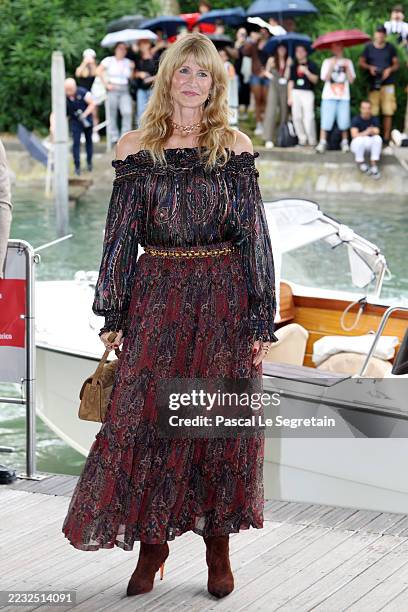 Laura Dern arrives at Palazzo del Casinò for the “Jay Kelly” photocall during the 82nd Venice International Film Festival on August 28, 2025 in...