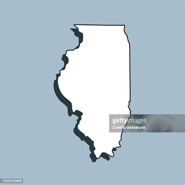 illinois map - illinois stock illustrations