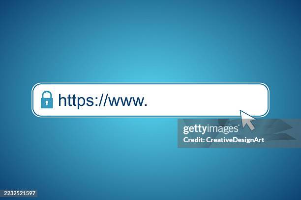 illustrazioni stock, clip art, cartoni animati e icone di tendenza di barra degli indirizzi del browser web https sicura con icona a forma di lucchetto su sfondo sfumato - pagina web