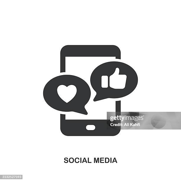stockillustraties, clipart, cartoons en iconen met social media glyph solid icon. solid icon that can be applied anywhere, simple, pixel perfect and modern style. - socialmediapictogram