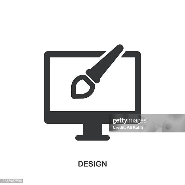 design glyph solid icon. solid icon that can be applied anywhere, simple, pixel perfect and modern style. - graphic designer computer stock illustrations