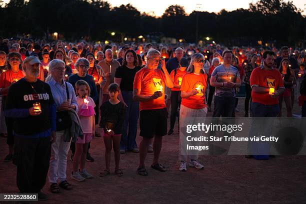 Community members gathered at Lynnhurst Park in Minneapolis for a candlelight vigil to honor the victims and survivors of the shooting at...