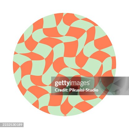 Optical Illusion Circle with Wavy Checkered Pattern Optical Illusion Circle with Wavy Checkered Pattern