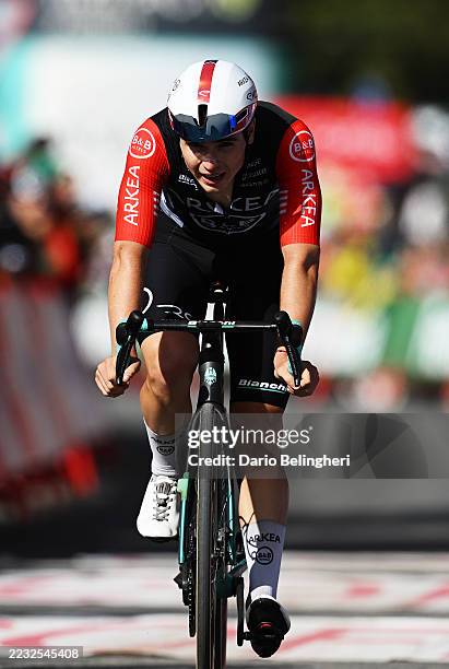 Raul Garcia Pierna of Spain and Team Arkea - B&B Hotels crosses the finish line during the La Vuelta - 80th Tour of Spain 2025, Stage 6 a 170.3km...