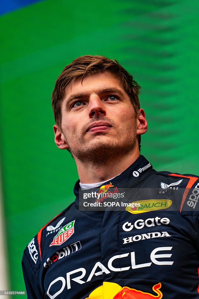 Sapca Oracle Racing Oracle Red Bull Racing 1 Team's Dutch driver Max Verstappen during ...