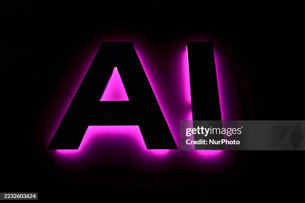 An AI logo, the most common representation of Artificial Intelligence technologies and all its related innovations and applications, is displayed in...