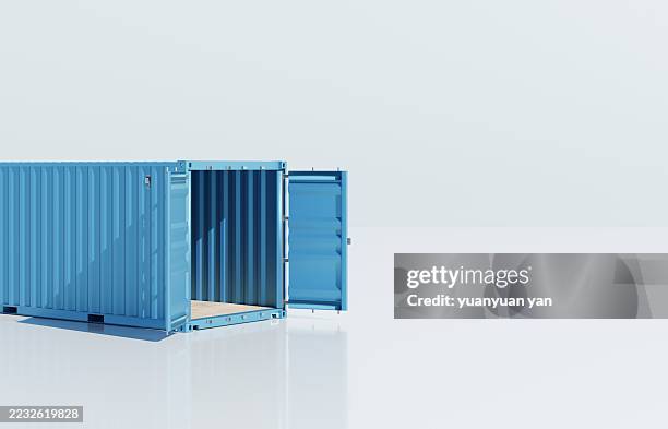 3d rendering cargo containers - open shipping container stock pictures, royalty-free photos & images