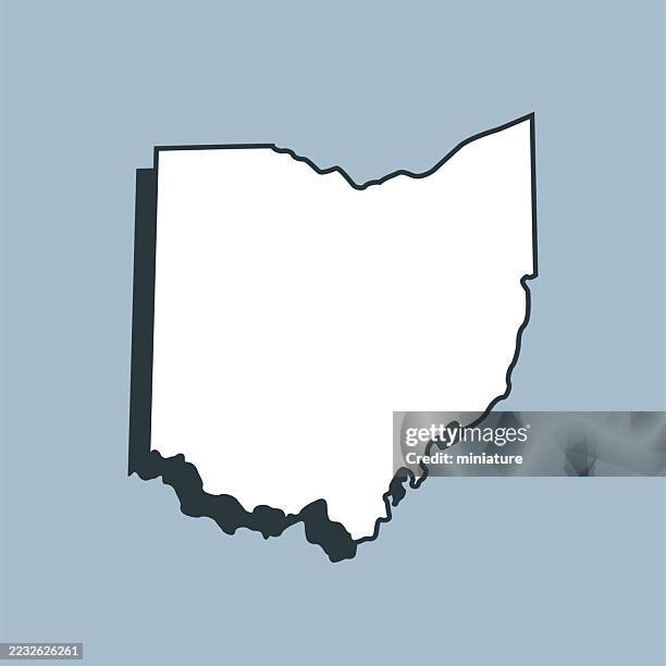 ilustraciones, imágenes clip art, dibujos animados e iconos de stock de mapa de ohio - ohio