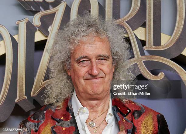 Guitarist Brian May of the band Queen attends the premiere of "The Wizard of Oz at Sphere" on August 28, 2025 in Las Vegas, Nevada.