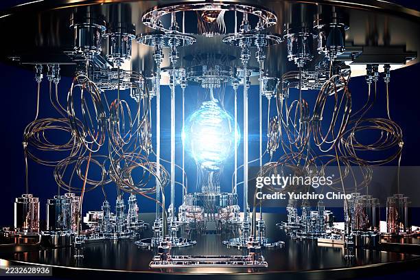 futuristic quantum computer technology - intelligenza artificiale forte foto e immagini stock
