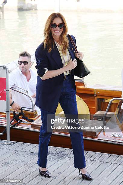 Julia Roberts arrives at Palazzo del Casinò for the “After the Hunt” photocall during the 82nd Venice International Film Festival on August 29, 2025...