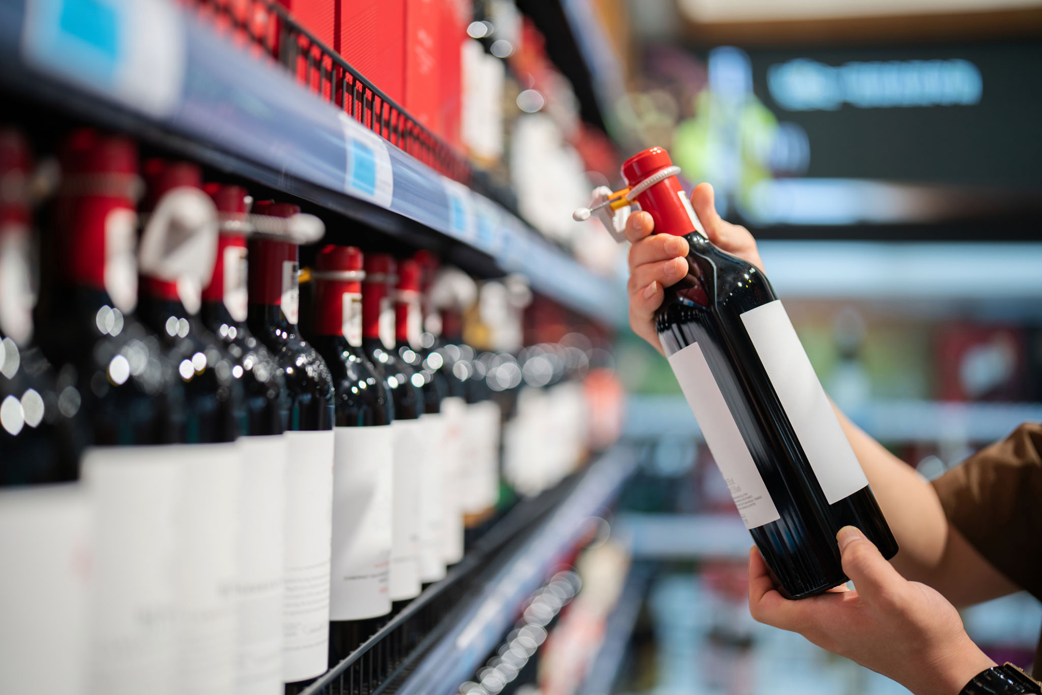 wine bottles shelf