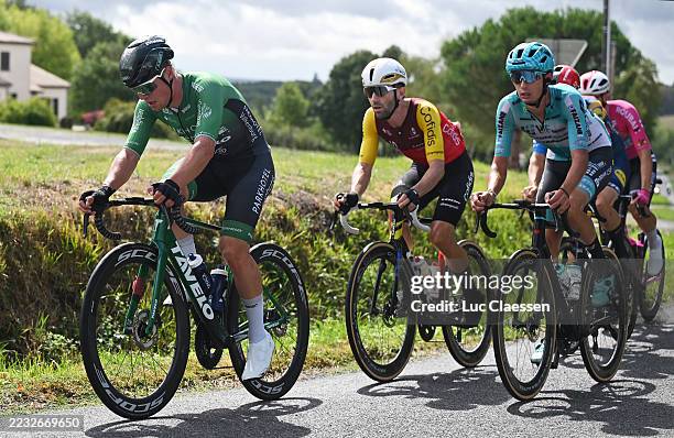 Mathis Avondts of Belgium and Team Parkhotel Valkenburg, Benjamin Thomas of France and Team Cofidis and Federico Biagini of Italy and Team VF Group -...