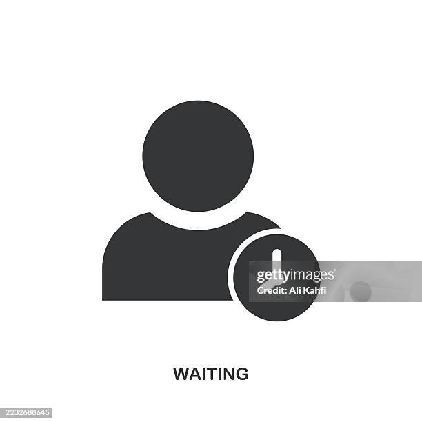 waiting glyph solid icon. solid icon that can be applied anywhere, simple, pixel perfect and modern style. - attendance stock illustrations